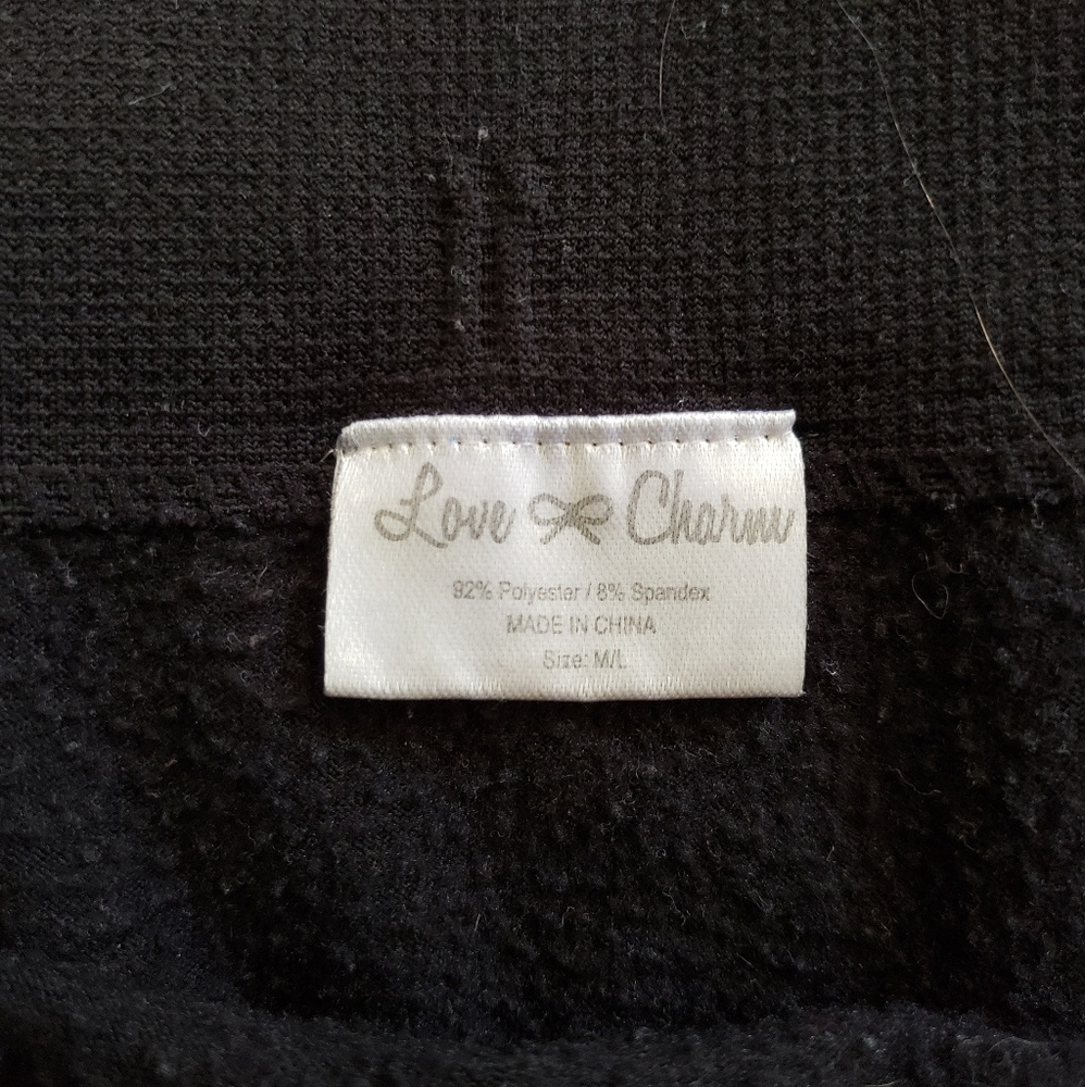 Black fleece lined Capri leggings